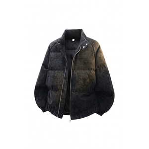 100聚酯PU皮棉服冬季宽松港风棉衣立领3D棉袄特P110控188MY252图片
