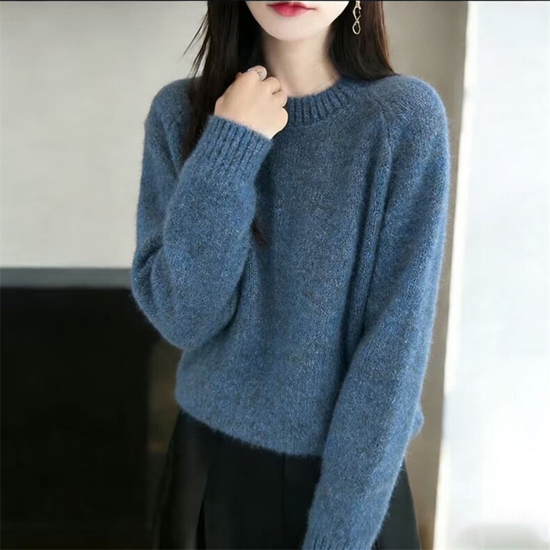 2026年秋季套头休闲蓝眼泪通勤休闲/淑女，女装针织衫/毛衣，暖姿羊绒