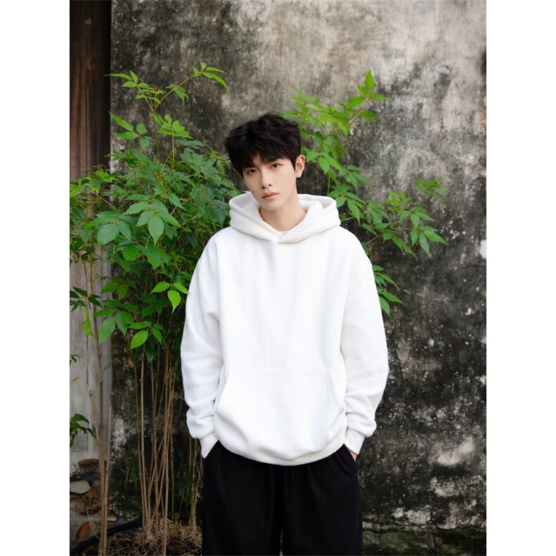 【XZ1112-1爆品】棉卫衣连帽男女款纯色基础款460g P40 Y007图片