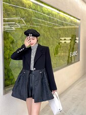 时尚绣花美人头拼接西装，女装西装，Balance Studio