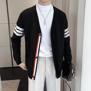 秋冬季tb针织开衫毛衣薄时尚外套加大码条纹修身休闲男女 S564图片