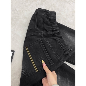B221 美式ins高街暗黑百搭宽松直筒牛仔裤LK25599-特P38控68图片