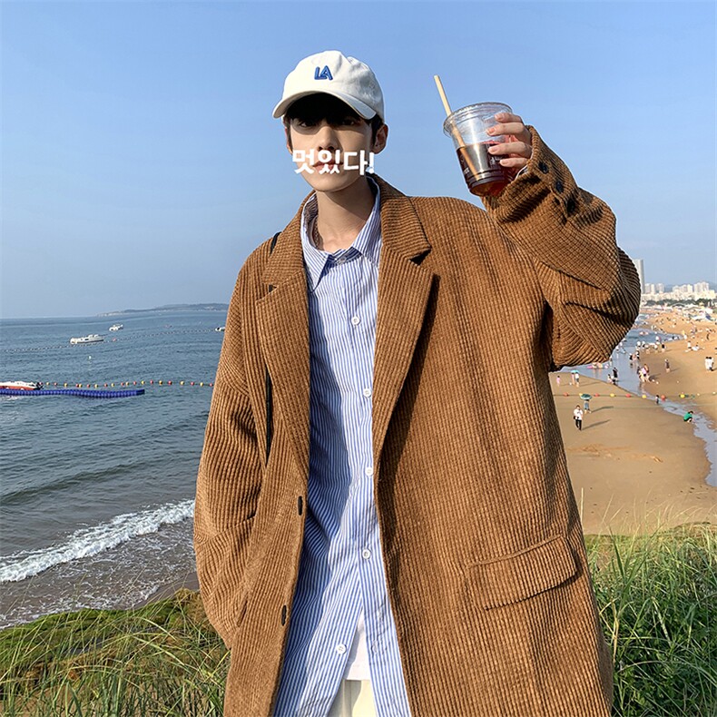 灯芯绒西服外套男韩版潮流痞帅dk西装春季X2115P58图片