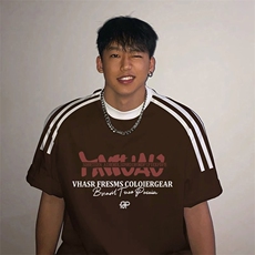 夏季美式高街重磅纯棉三条杠织带撞色男女短袖T恤ZD383-特P30，男装T恤，电商A486