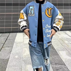 时尚棒球领长袖男文艺原宿秋季新款夹克青春流行外穿潮潮流简约，男装夹克，星座1210-1