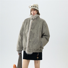 麂皮绒扎染座山雕棉服美式设计感重磅情侣外套A170-M900-TP108，男装棉衣，电商A170