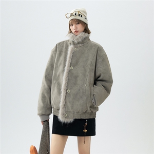 麂皮绒扎染座山雕棉服美式设计感重磅情侣外套A170-M900-TP108图片