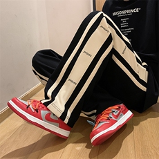 高街拼接休闲裤设计休闲裤百搭宽松运动抽绳长裤男K093-P35，男装休闲裤，星座308B-1