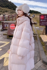 粉色羽绒服女2024冬季新款时尚设计感超好看保暖加厚白鸭绒外套潮，女装羽绒服，2C053