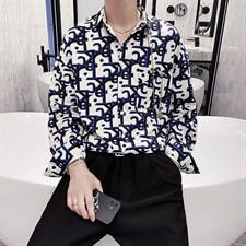 秋轻熟气质潮流法式衬衣男士长袖衬衫附送链条CY03/P58控78，男装衬衫，电商A243