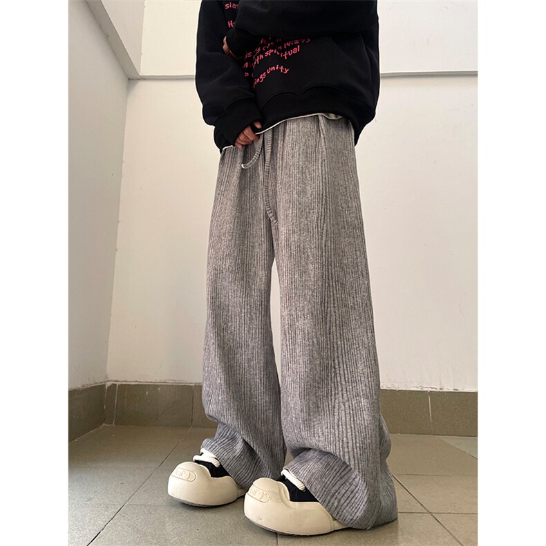 01秋冬季新款条纹阔腿休闲裤褶皱感设计阔腿裤XZ211-1-K2363-P55图片