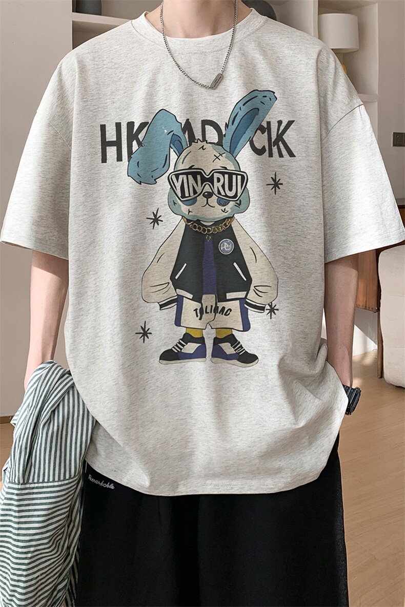 图案已注册夏季新款设计感小众短袖T恤男潮宽松半袖体恤D177/P25,男装T恤,电商B209