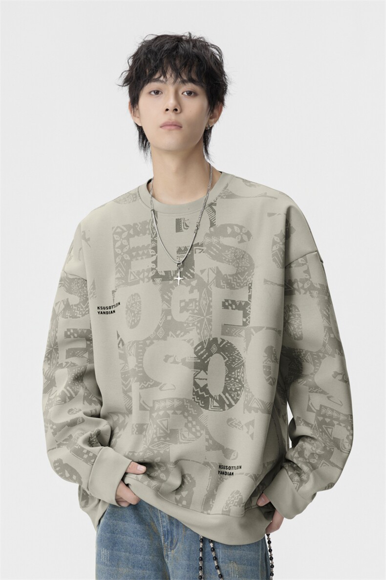 大码秋冬潮流印花卫衣男宽松休闲W9906,男装卫衣,星座1107-1