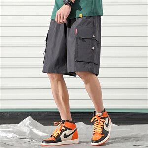 2021夏季新款日系男大码休闲裤运动工装短裤五分裤K350-P40图片