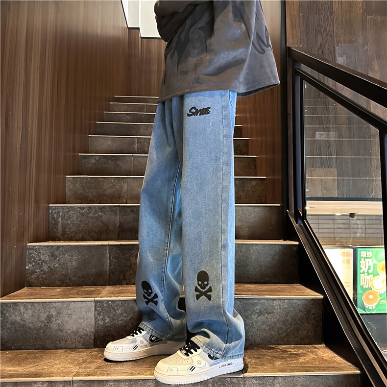 k1063-p55-控78 M-5XL 现货显高显瘦黄泥港风高阶牛仔裤多口袋图片
