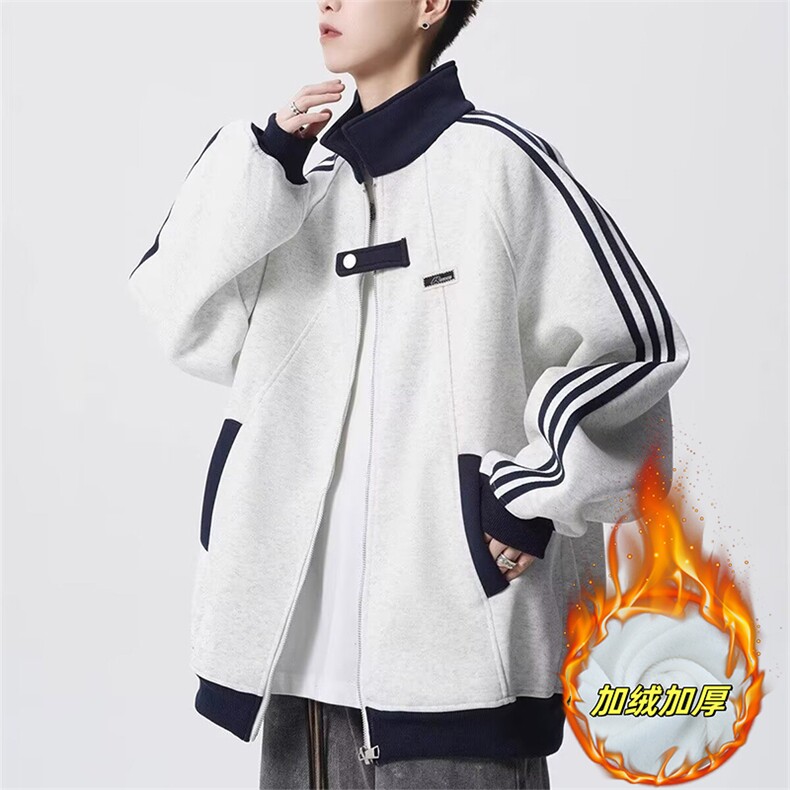 1506-1/GJK220/P45美式拼接运动夹克男秋季加绒加厚卫衣，男装夹克，星座1506A