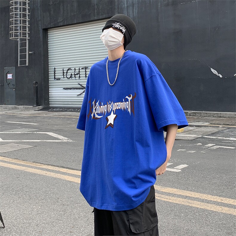 B239-1111-P25模糊十字架字母印花夏季重磅半袖短袖T恤男美式,男装T恤,星座514-2(原B239)