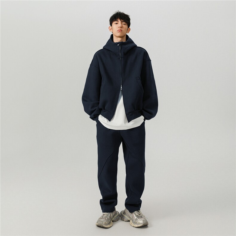 现货加厚重磅480G短款开衫卫衣套装TTTB05套装-衣P98裤P70,男装卫衣,星座1315