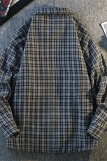 秋季潮流格子衬衫男港风休闲长袖外套青少年男装2377P35，男装衬衫，星座1107-1