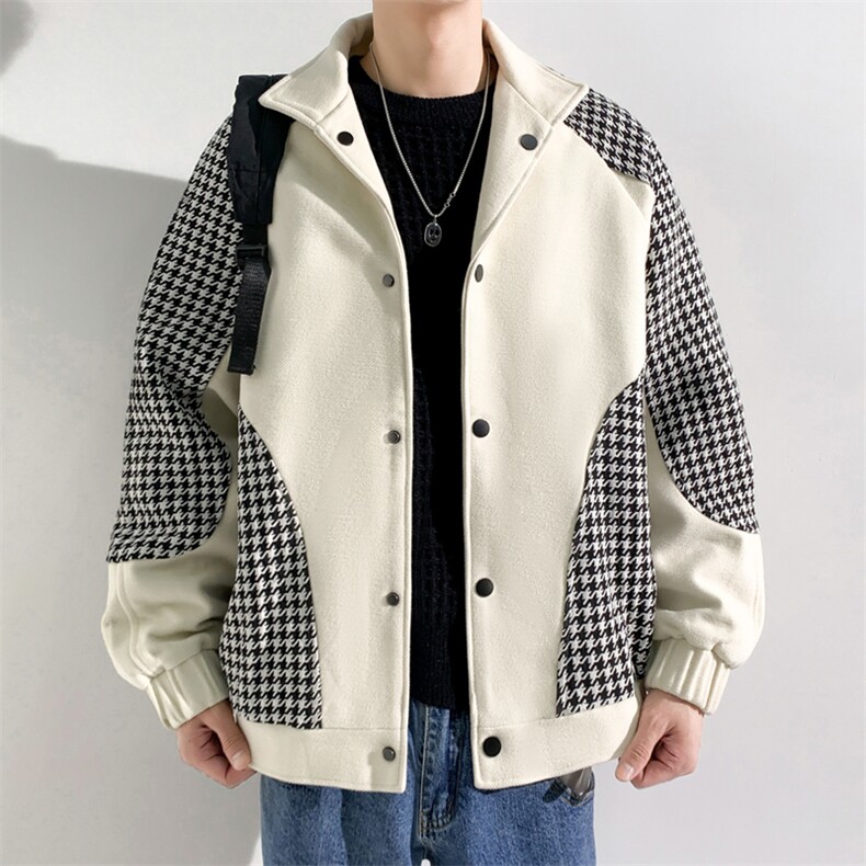 毛呢夹克男外套男小香风棒球服男加厚G500-P105加绒P125无影墙B,男装夹克,星座401