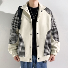 毛呢夹克男外套男小香风棒球服男加厚G500-P105加绒P125无影墙B，男装夹克，星座401