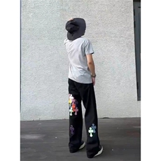 美式牛仔裤子男高街ins潮牌卫裤潮运动阔腿老爹裤RK3225-P51，男装牛仔裤，星座412-1