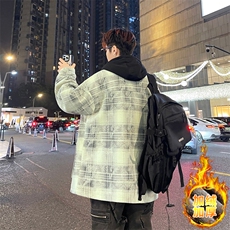 青少年连帽加绒外套男秋冬款潮牌加厚夹克学生冬装上衣V206-P110，男装夹克，星座509