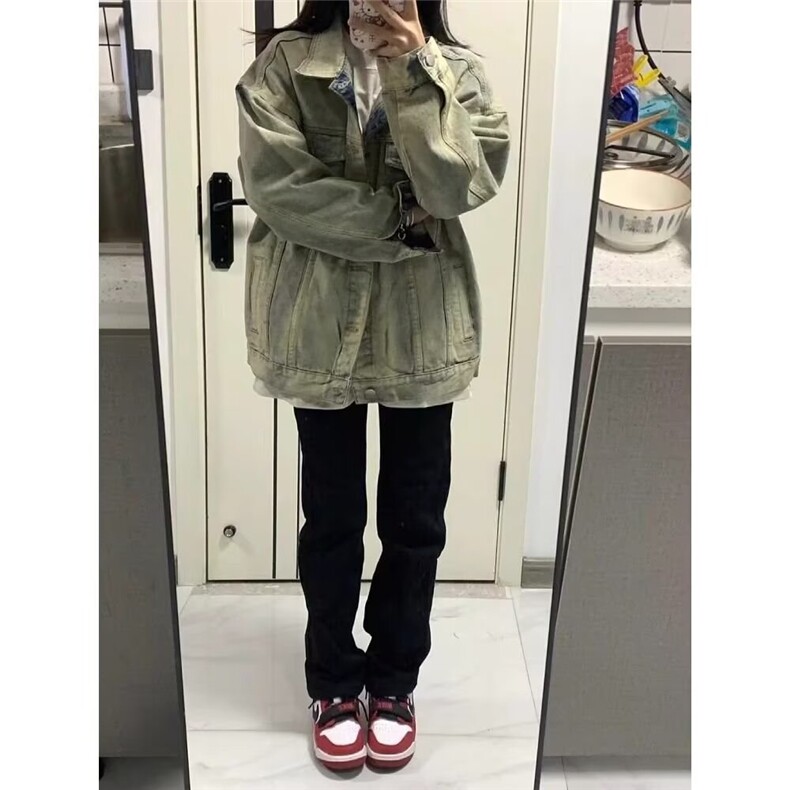1506A/GZSN3020/P58泥黄牛仔外套春秋季美式潮牌复古工装夹克,男装工装外套,星座1506A
