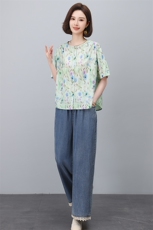 2025年夏季新款休闲小花牛仔花边两件套，女装套装/套裙，悦见她