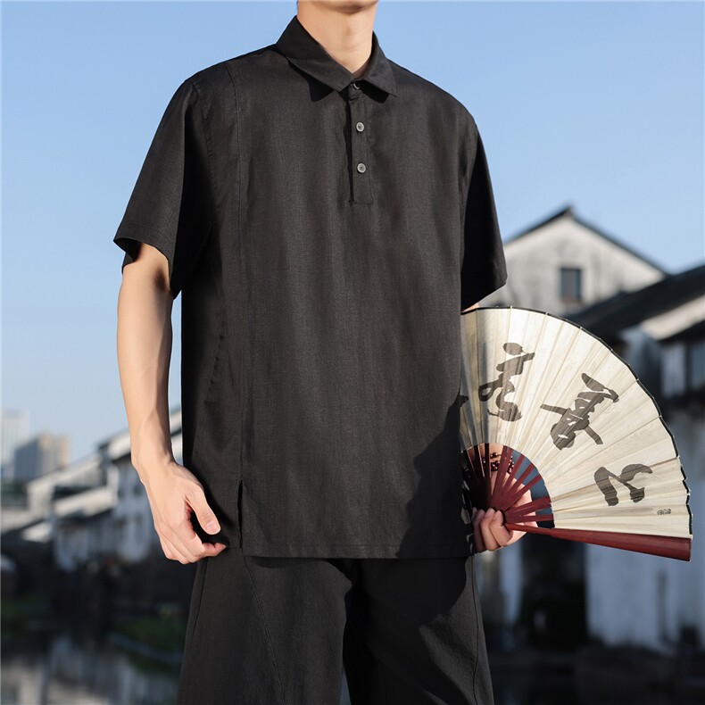 2026夏季新款风天丝莱赛尔纯色T恤宽松大码CS2602,男装T恤,电商A008