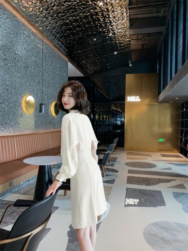 纱袖柔美雪纺连衣裙，女装连衣裙，卡西姆