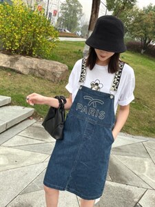 牛仔背带裙图片