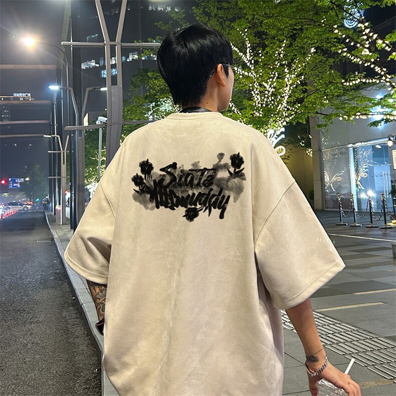 量大优供视频重磅麂皮绒短袖T恤男JPDX228-特P19,男装T恤,电商B367