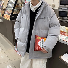 情侣款连帽棉衣男冬季加厚男士棉服潮流棉袄纯色A266-WT09-P65，男装棉衣，电商A266