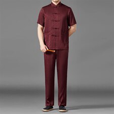 中老年男棉麻短袖中式唐装男风夏季亚麻套装MJ7225-P105，男装民族服装，星座1105-3