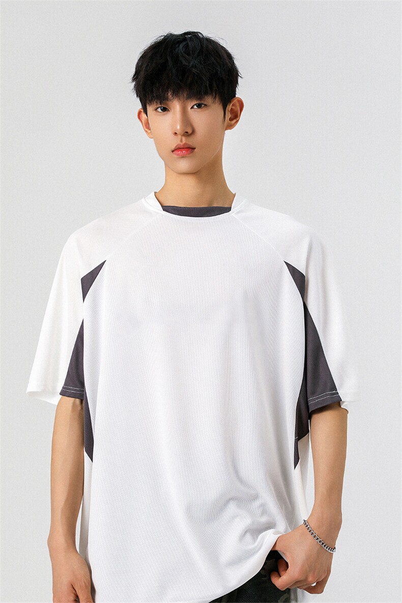 可二开速干运动美式篮球街头大码M-5XL短袖T恤男DX78017P45控75,男装T恤,星座226-1