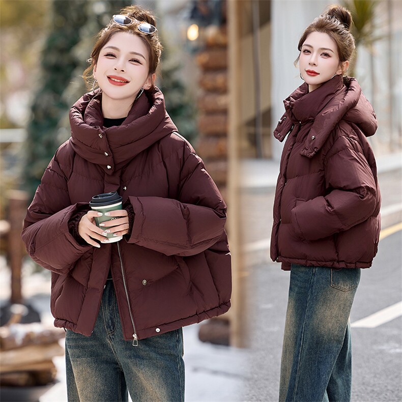 白鹅绒羽绒服女短款小个子冬季2025新款高级感超好看加厚高端,女装羽绒服,沁沁公主
