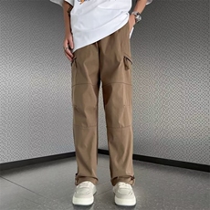直筒工装裤男款春秋季男士美式潮牌高街复古宽松休闲阔腿长裤子男，男装工装外套，星座601-1