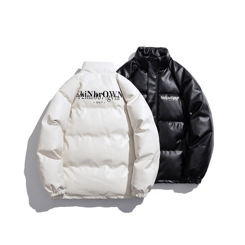 白底鳄鱼纹棉衣男手塞棉夹克PU皮棉服外套男8507P120控158,男装夹克,星座227-7