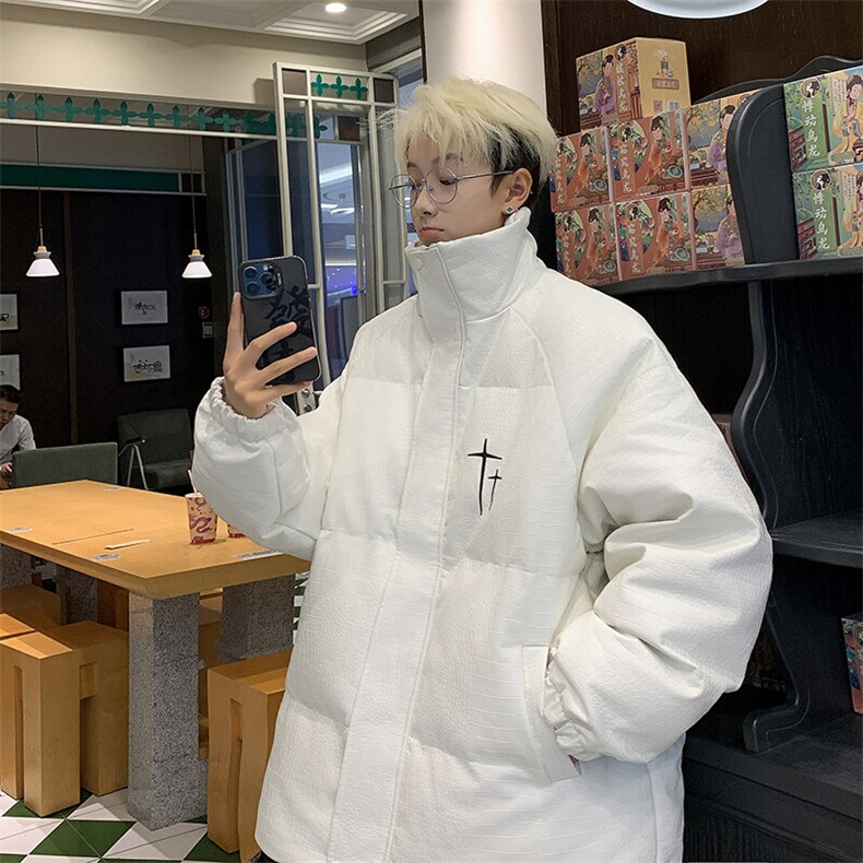 刺绣羽绒棉服冬季PU皮衣鳄鱼面包服男外套PM2311P80,男装皮衣,星座1904A-1
