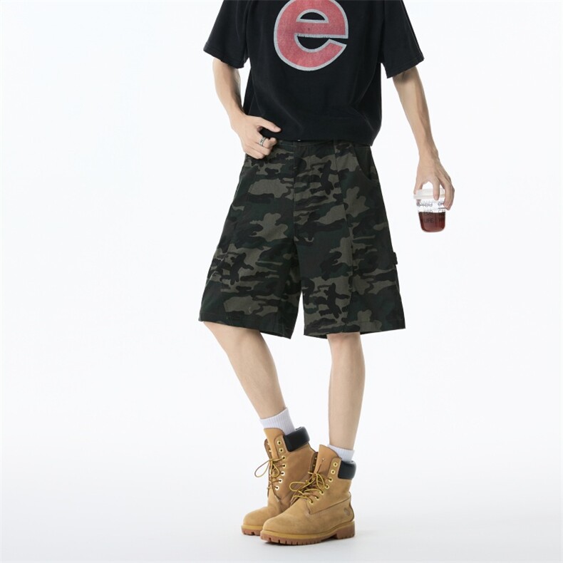 美式迷彩工装短裤男夏季潮牌宽松直筒中裤休闲裤子310A-M70-P30,男装牛仔裤,四季星座310A
