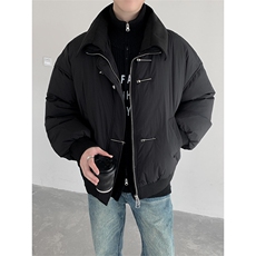 新中式金属扣装饰拼接假两件棉服男加厚保暖棉衣冬季MM06特P100，男装棉衣，星座512-1（原513-3）