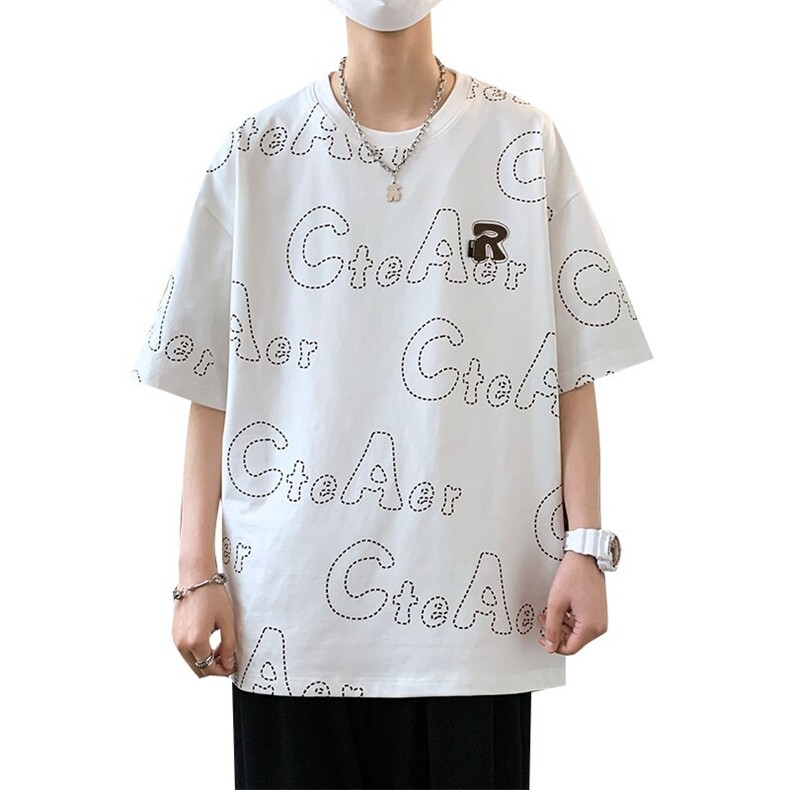 84160-P38学院风短袖t恤男女夏季港风ins潮牌班服炸街翻领半袖,男装T恤,电商D310B