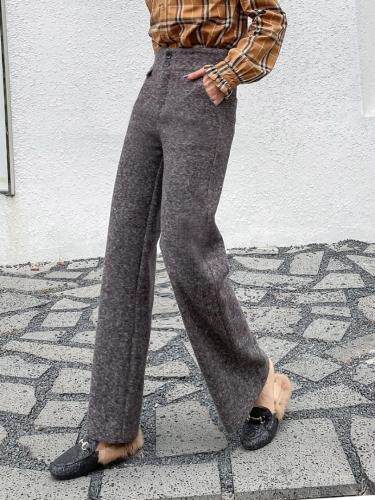 冬装兔绒复合直筒裤，女装，坚持到底