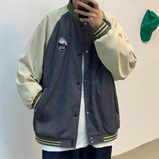 棒球服港风工装上衣宽松韩版运动拼接撞色夹克百搭外套 W1287-P55，男装夹克，星座512-2