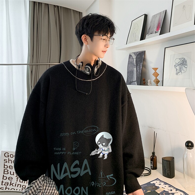 控78假两件毛衣男大码加绒针织衫男毛线衣M80187-P55加绒P70,男装针织衫/毛衣,电商A040