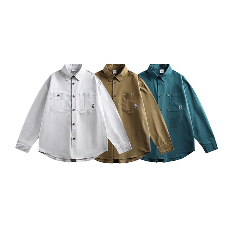 2025秋季新款男日系潮牌纯色长袖衬衫宽松外套衬衣CS302-F85,男装衬衫,电商A101（原外27）