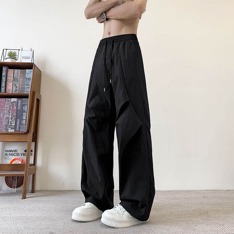2026夏季新款美式高街褶皱设计宽松冰丝裤B315-K25798-特p30控58,男装休闲裤,电商B315