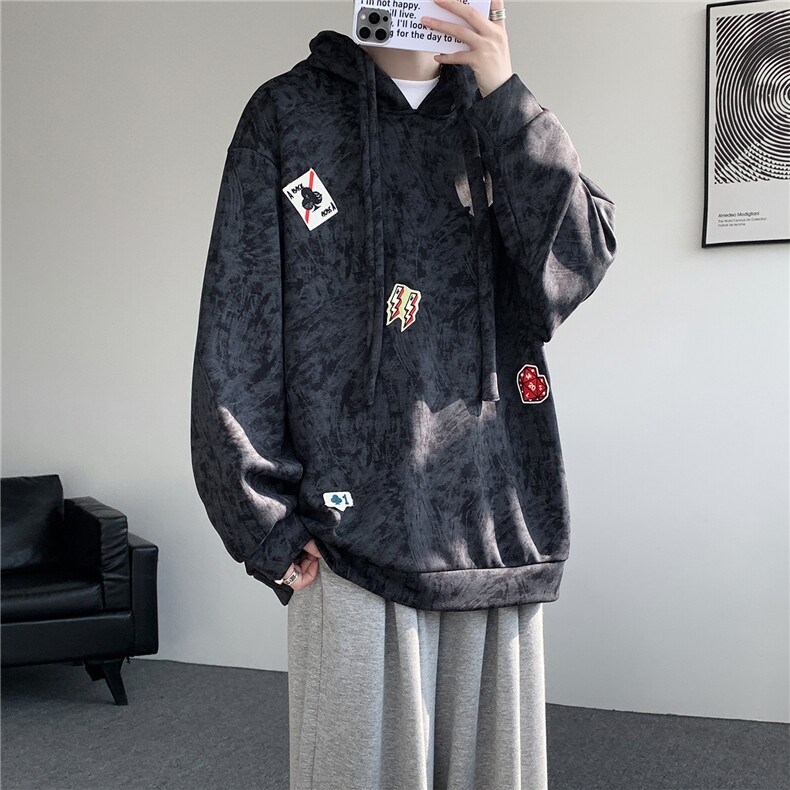 WY10203-特P45加绒特P50美式重磅刺绣贴标连帽卫衣大码上衣男,男装卫衣,电商A059