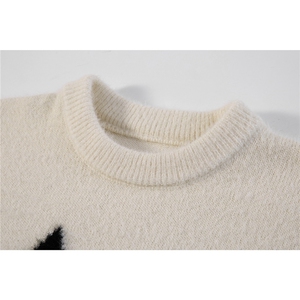 3D图美式卡通小狗套头毛衣马海毛圆领针织衫A025-GM19595-P55图片